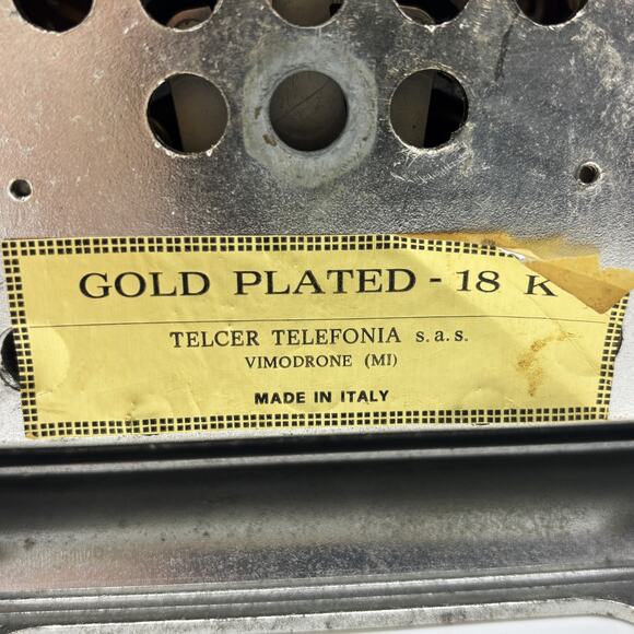 Vtg Italy Rotary Dial Telephone 18K Gold Plated Marble Vimodrone Square Phone - Picture 11 of 12